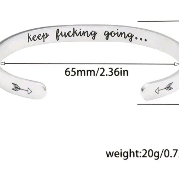 Inspirational Silver Cuff Bracelet - Picture 6 of 6